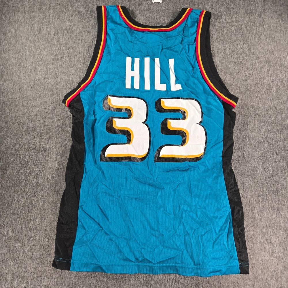 Vintage Champion Detroit Pistons Jersey Men 40 Teal Grant Hill 33 Basketball - Picture 8 of 8